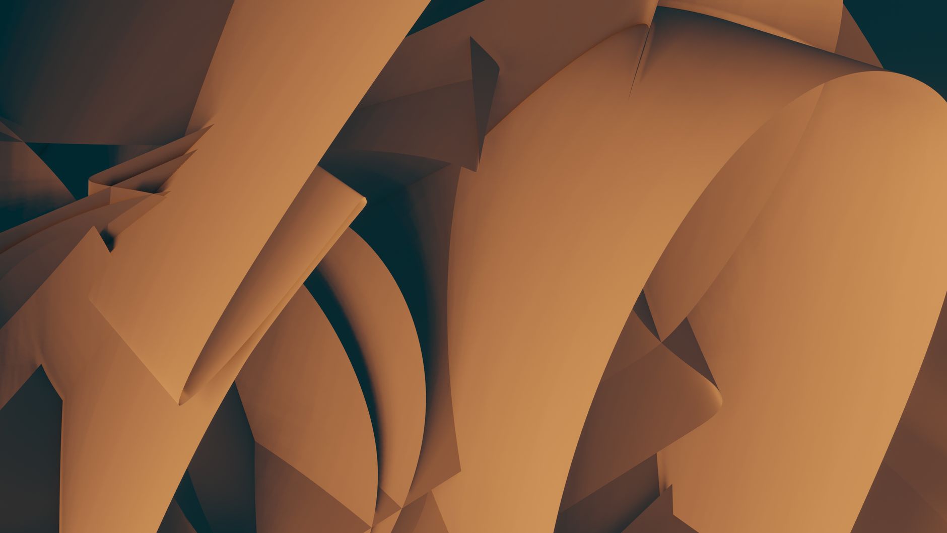 Layered paper forms in warm tones
